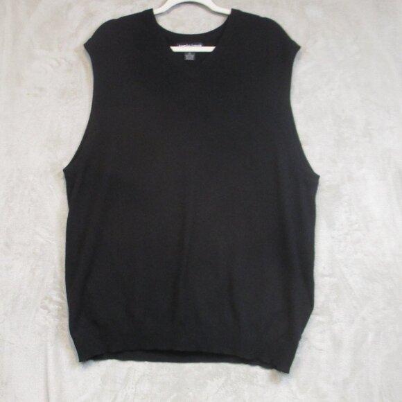 Joseph & Lyman 100% Pure Cashmere Black Sweater Vest Mens XL Quiet Luxury - Picture 1 of 5